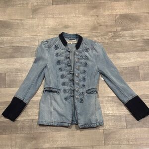 Free People Denim Jacket with Black Accents